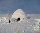 Iglú, snowhouse dome-formoval