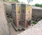 Rock vytesán církve Lalibela v Etiopii.