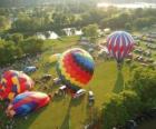 Letecký pohled na horké festivalu balónu