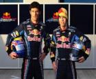 Sebastian Vettel a Mark Webber, piloti Red Bull Racing Scuderia