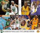 NBA finále 2009-10, lavice, Rasheed Wallace (Celtics) vs Lamar Odom (Lakers)