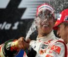 Lewis Hamilton slaví vítězství v Istanbul, Turecko Grand Prix (2010)