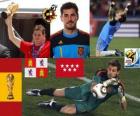 Iker Casillas (svatý Móstoles) španělského týmu brankáře nebo brankáře