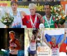 Stanislav Emelyanov 20 km chůze šampion, Alex Schwazer a Joao Vieira (2. a 3.) z Mistrovství Evropy v atletice Barcelona 2010