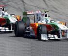 Vitantonio Liuzzi a Adrian Sutil - Force India - Monza 2010