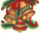 Sada tři zvony ozdobené vánoční ozdoby