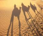 Tří moudrých jízda velbloudy na své cestě do Betléma