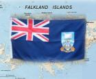 Vlajka Falklandy též Malvíny, Britské zámořské území na jihu Atlantský oceán