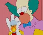 Krusty klaun ve scéně z jeho show v televizi