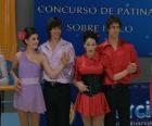 Guido, Tamara, Josefina a Gonzalo tanec v bruslení soutěže