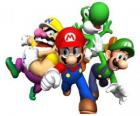 Wario, Mario, Yoshi a Luigi