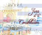 Nadávky ústavy Uruguay. Každoročně v červenci slaví 18 přísahu první národní ústava 1830