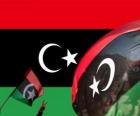 Vlajka Libye. Díky vítězství povstání roku 2011 byla obnovena vlajky z roku 1951