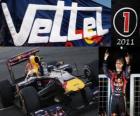 Sebastian Vettel, mistr světa Formule 1 2011 se Red Bull Racing, je nejmladší mistr světa