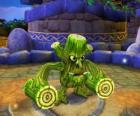 Skylander Stump Smash, kladivo tvor má dřevěné polena místo zbraní. Skylanders život