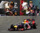 Sebastian Vettel slaví vítězství v Grand Prix Bahrajnu (2012)