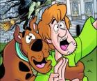 Scooby-Doo a jeho kamarád Shaggy utíkat strach