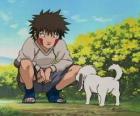 Kiba Inuzuka a jeho pes a nejlepší přítel Akamaru jsou součástí týmu 8