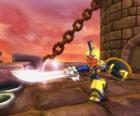 Skylander Chop Chop, tuhý bojovník s mečem a štítem. Oživlý mrtvý Skylanders