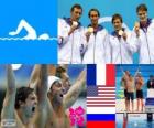 Plavání 4 X 100 m volný muž, Francie, Spojené státy americké a Rusko - London 2012-