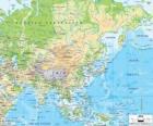 Mapa Ruska a v Asii. Asijský kontinent je největší a nejlidnatější země
