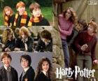 Harry Potter a jeho přátelé Ron a Hermiona