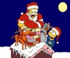Homer a Bart Simpson pomohl Santa Claus s dárky