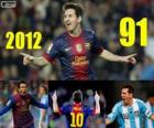 Messi uzavře 2012 s 91 cíle