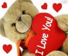 Medvídek se srdcem na Valentýna