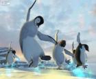 Taneční Penguins v Happy Feet filmech