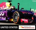 Sebastian Vettel slaví vítězství v Grand Prix USA 2013