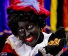 Zwarte Piet, černá Petr, asistent svatého Mikuláše v Nizozemsku a v Belgii
