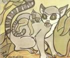 Lemur s dítětem. Kresba Julieta Vitalij