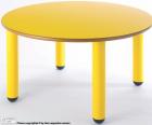 Stůl kulatý a žluté