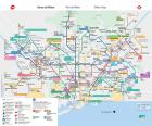Mapa metra Barcelona, 184 stanice, 11 linek o délce více než 145 km