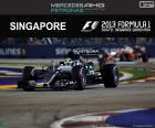 Britský jezdec Lewis Hamilton, třetí v Grand Prix Singapuru 2016 s jeho Mercedes