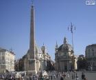 Náměstí Piazza del Popolo je jedno z nejznámějších náměstí v Římě, Itálie