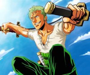 Puzle Roronoa Zoro je šermíř specialista v boji se třemi meči