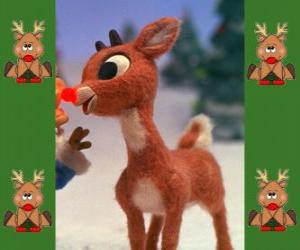 Puzle Rudolph, červená-čichal soby