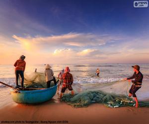 Puzle Rybáři v Vietnamu