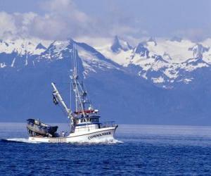 Puzle Rybářský člun na Aljašce