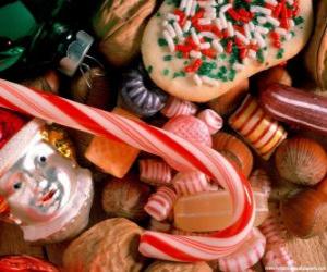 Puzle Různé bonbony nebo sladkosti - bonbony, cukroví hole