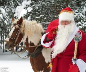 Puzle Santa Claus vedle koně