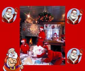 Puzle Santa Claus čtení dopisy od dětí, které byly získány na Vánoce