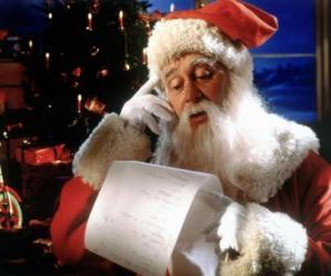 Puzle Santa kontrolu seznam jmen doručit vánoční dárky