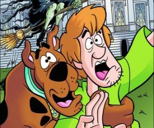 Puzle Scooby-Doo a jeho kamarád Shaggy utíkat strach