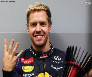 Puzle Sebastian Vettel, mistr světa 2013 F1, čtvrtý světový titul