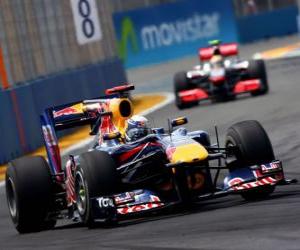 Puzle Sebastian Vettel - Red Bull - Valencia 2010