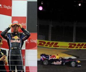 Puzle Sebastian Vettel - Red Bull - Singapur 2010 (2 utajovaných º)