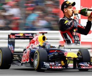Puzle Sebastian Vettel - Red Bull - Silverstone Grand Prix Velké Británie (2011) (2. místo)
